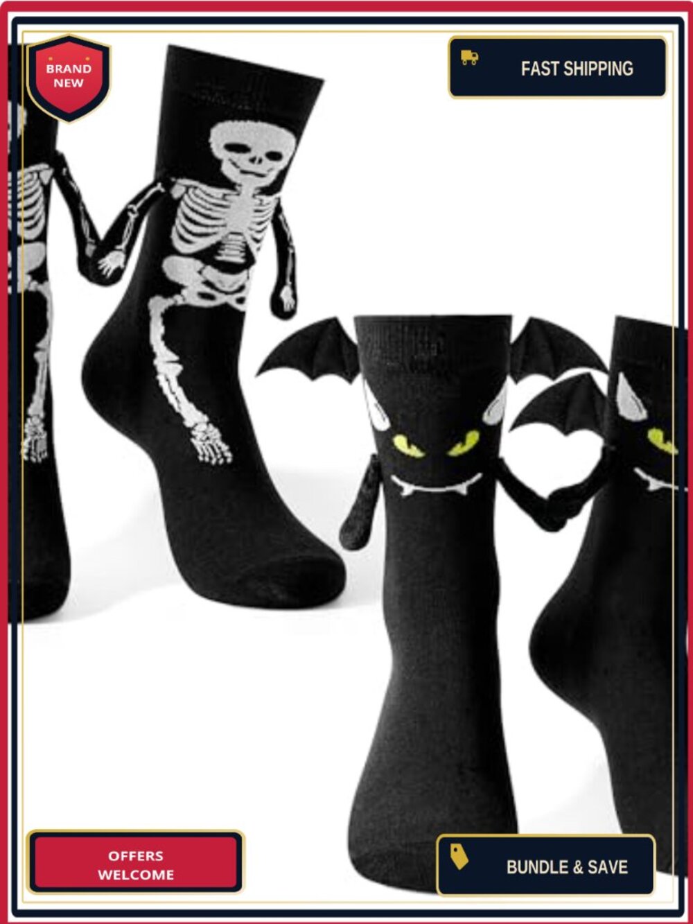 Funny 3D Holding Hands Socks Halloween Gifts for Adults Cotton